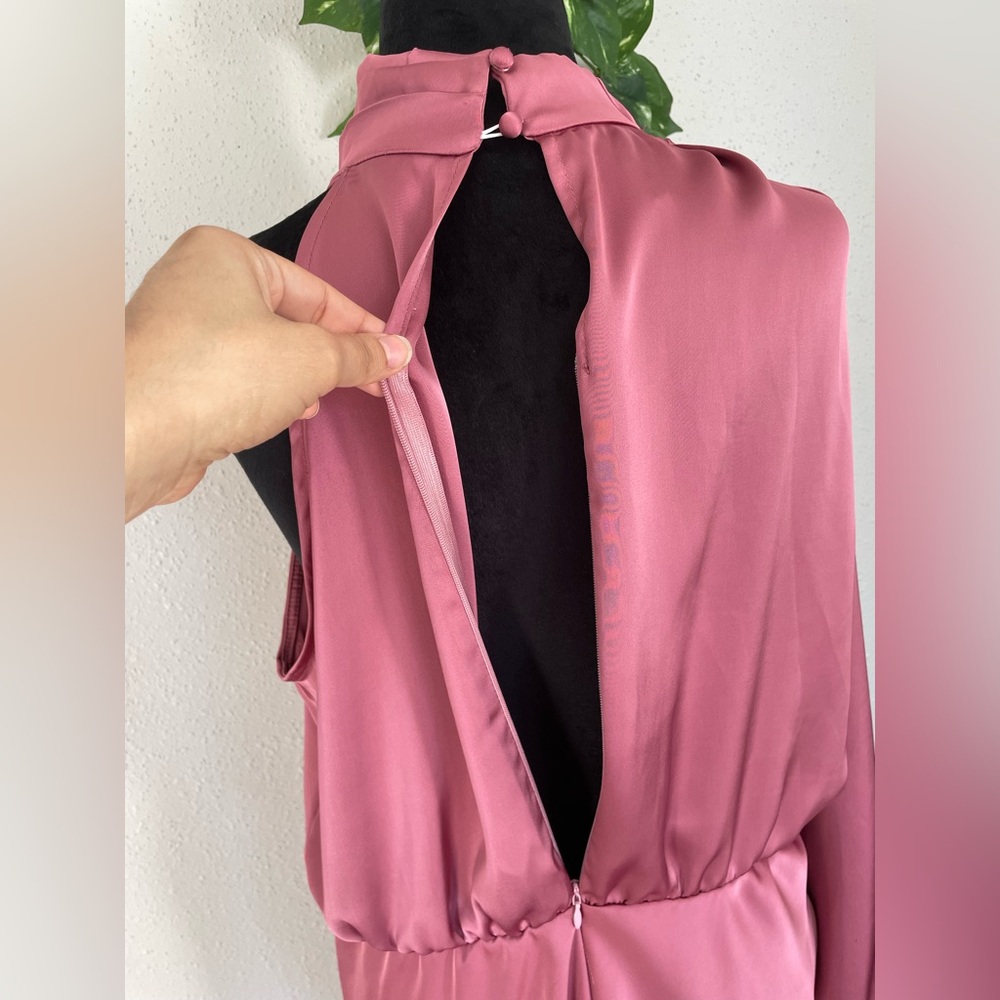 KOU NAI Elegant Long Sleeve Mauve Dress size XL - Picture 10 of 12